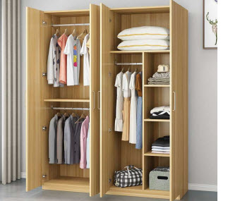 TỦ QUẦN ÁO GỖ MDF RỘNG 160CM CÓ 4 CÁNH